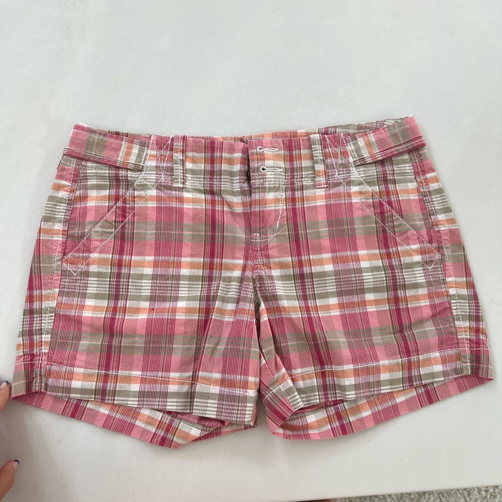 Pink plaid shorts